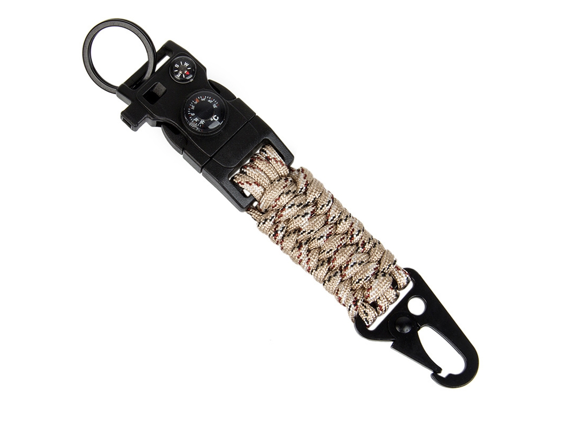 Llavero De Paracord 7 Núcleos Con Brújula, Encendedor Y Silbato, Accesorio De Supervivencia Para Camping Y Exterior, Resistente, Multifunc