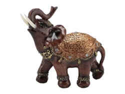 Estatua De Elefante De Resina De La Suerte Y La Riqueza, Regalo Decorativo Para El Hogar, Estilo Feng Shui, Marrón.