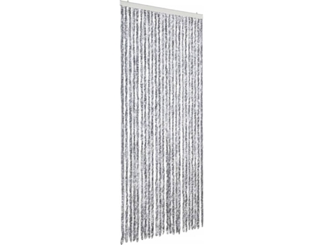 vidaXL Cortina mosquitera de chenilla blanca y gris 100x220 cm