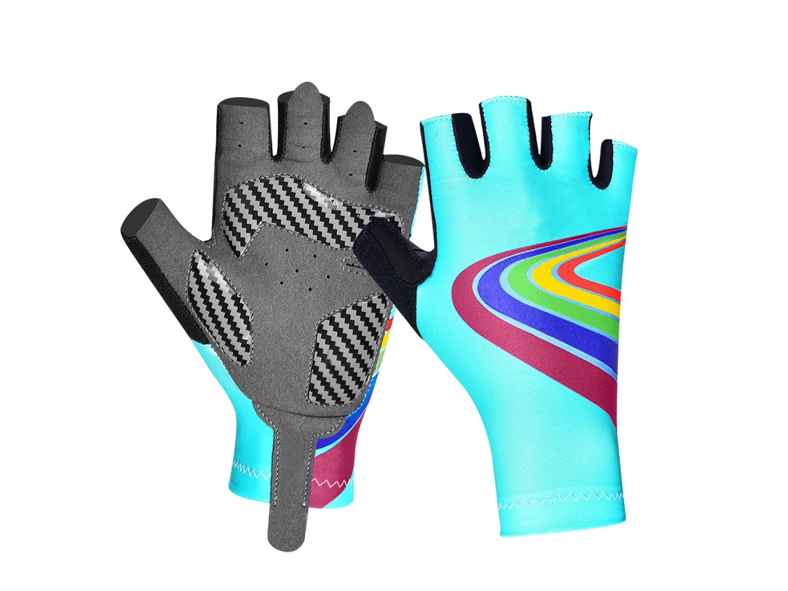 2026-guantes De Ciclismo Infantiles Deportivos Al Aire Libre Con Almohadillas De Silicona Media Dedo Azul Cielo Talla L