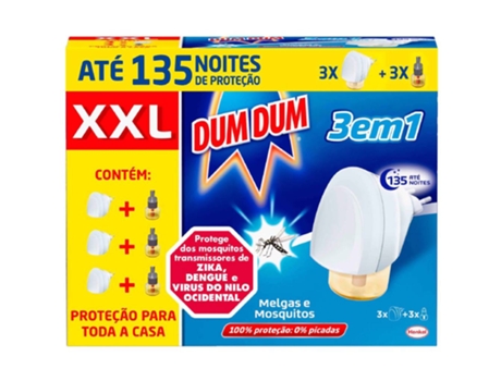 Insecticida Eléctrico Mosquitos y Moscas Pack Triple DUM DUM