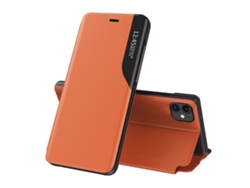 Estuche Cuero para iPhone 13 Pro Max Naranja