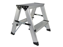 Taburete aluminio plegable 2 peld.37x37
