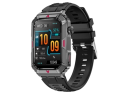 Reloj inteligente, compatible con llamadas Bluetooth, 100 modos deportivos, resistente al agua. (Correa de silicona negra)