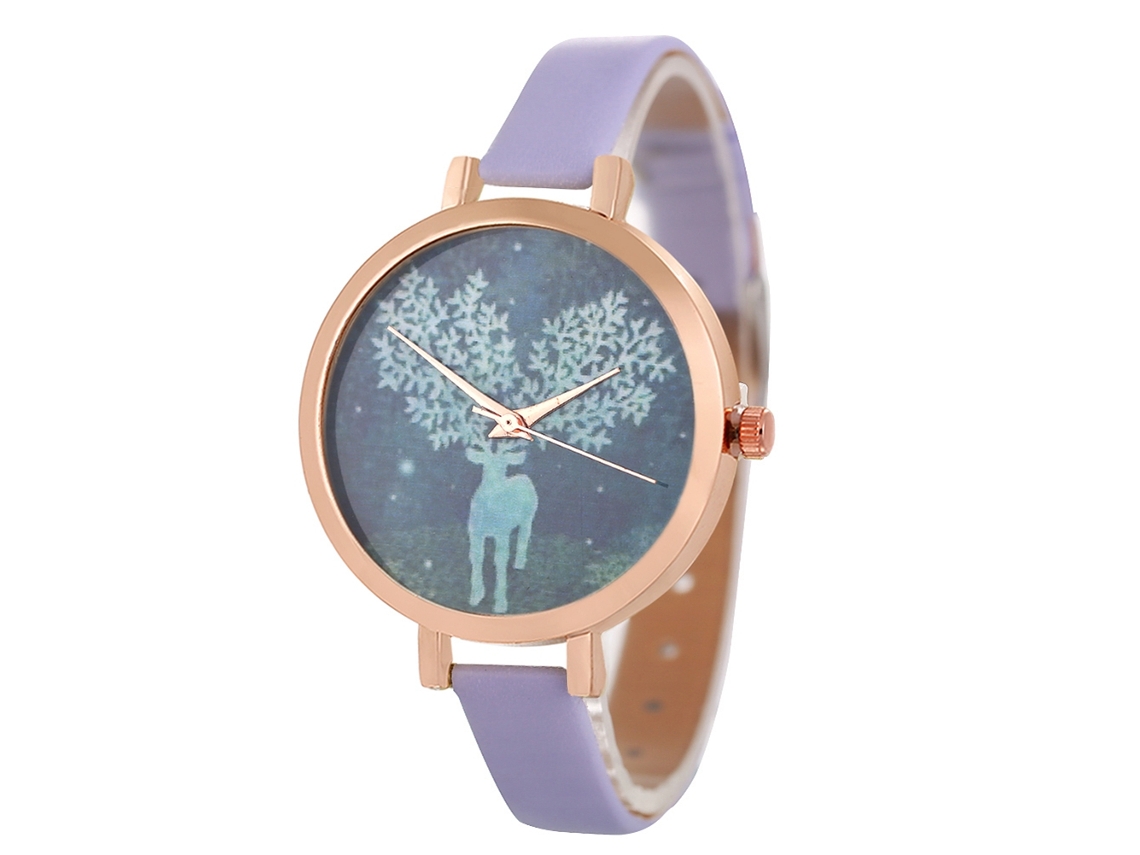 Reloj De Pulsera Unisex Con Correa De Piel Sintética, Estilo Casual Y Formal (morado)