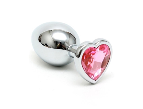 VPMKP-Plug Anal Acero Inox Cristal Corazón Rosa BONDAGE PLAY