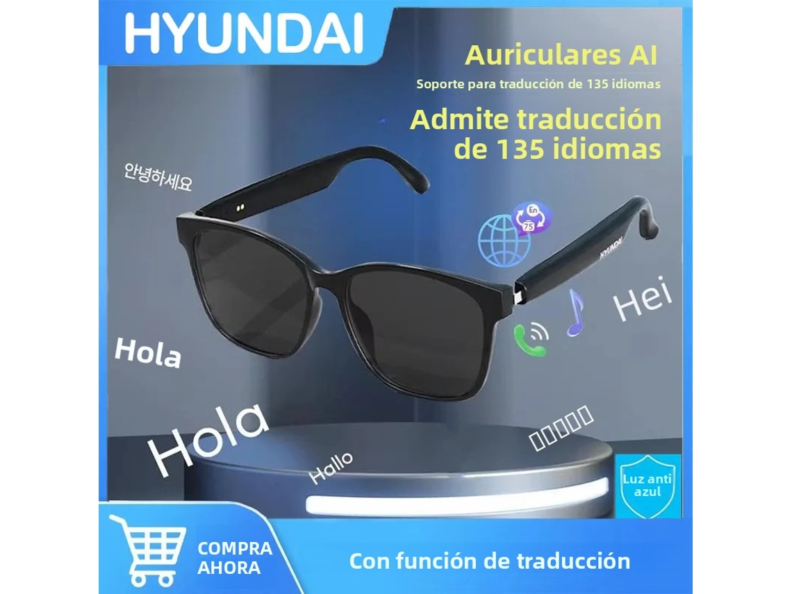 (negro) Gafas Inteligentes Con Auriculares Inalámbricos Bluetooth Y Sistema Estéreo Hifi
