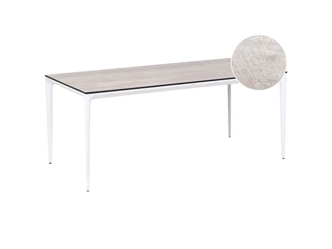 Mesa de comedor de jardín Beliani Sovareto en laminado de alta presión gris 90x180x75 (hpl)