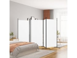 Biombo de 5 paneles 433x180 cm Tela blanca DKD HOME DECOR