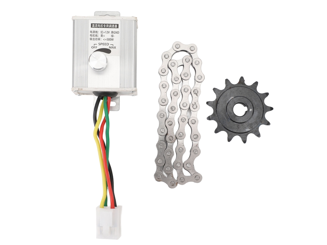 2026-controlador De Velocidad De Motor 12v500w Con Interruptor, Cadena De 38 Secciones Y Piñón 410 Modelo 13t