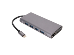 Hub Usb-c 11 En 1 Con Vga 4k, Pd 87w, Rj45 100mbps Y Usb 3.0 Para Portátil Y Pc