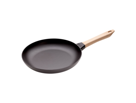 Pans Sartén con mango de madera 28 cm, Hierro fundido, Negro STAUB