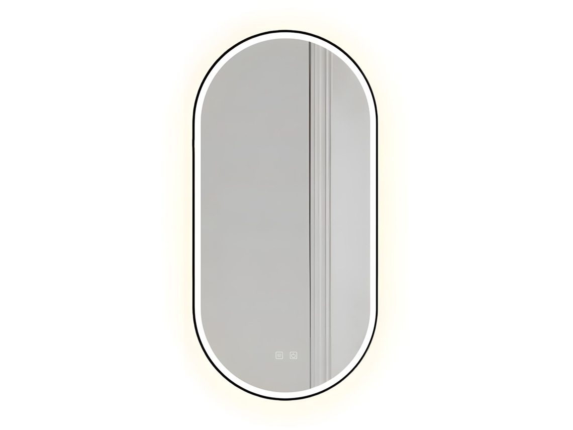 Espejo Rea Led Ovl Black 50x100cm