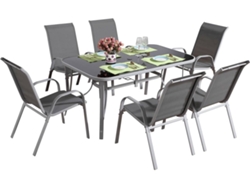 Mobiliario de Jardín en Textil ''Córdoba + Porto'' para 6 Personas Gris Claro