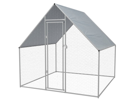 vidaXL Jaula gallinero de exterior de acero galvanizado 2x2x1,92 m