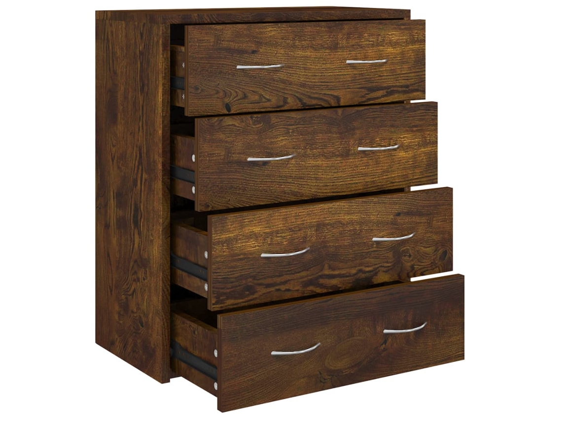 Aparador con 4 Cajones 60x30,5x71 cm Roble Ahumado MAISON EXCLUSIVE