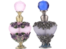 2pièces Frascos De Parfum Rétro Y Raffinés Pour Huiles Essentielles Décoratifs Recargables Voyage