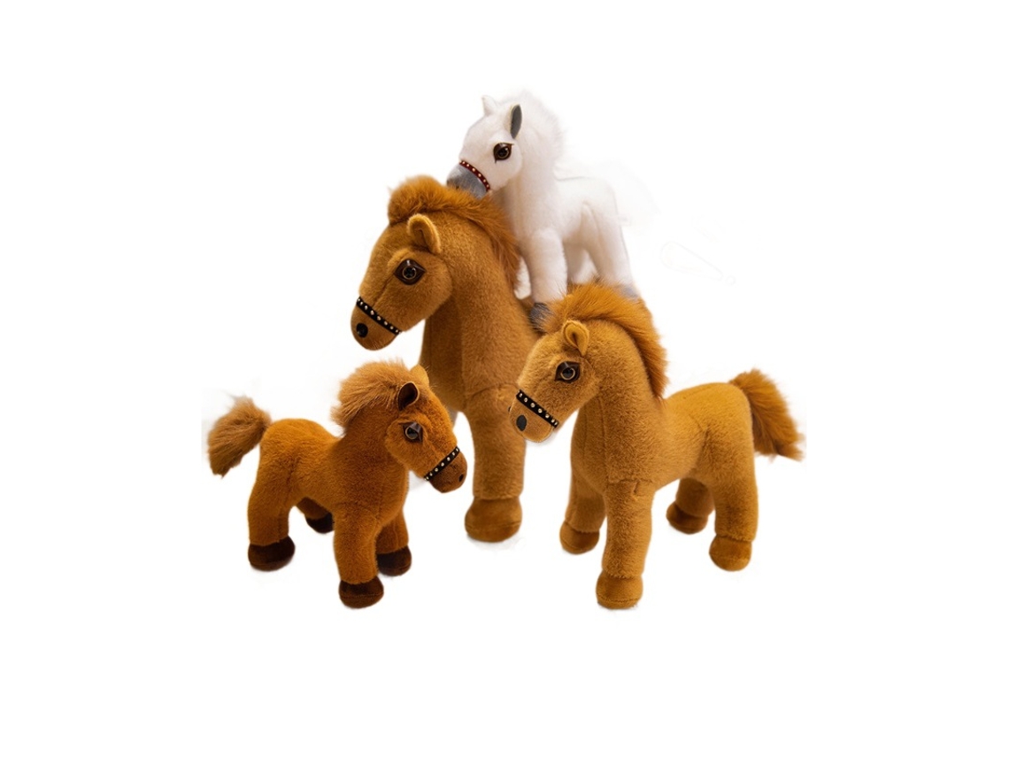 Serie de caballos de peluche realistas, juguete suave, regalo para niños, marrón claro CHABERLU