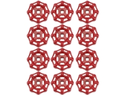 Juego De 12 Manijas De Válvula De Hierro Fundido Rojo, Rueda De Tope Resistente A La Corrosión, Manija Decorativa.