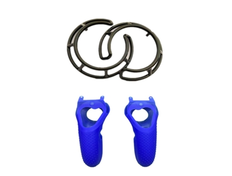 Cubierta Protectora SLOWMOOSE para Oculus Rift S Quest Headset Vr Shell Juego Anticaídas (1 Par - Azul)