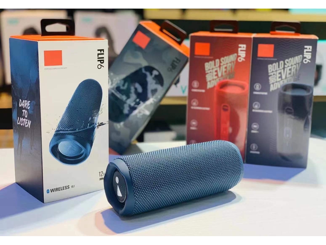 Novo Flip6 Alto falante Duplo Multifuncional de Áudio Bluetooth MDUG (azul, Sem Cartão de Memória)