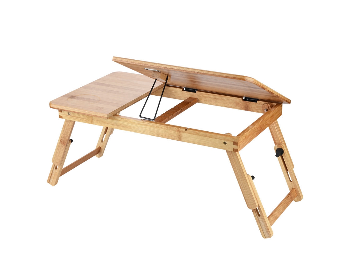 Mesa Plegable Ajustable De Bambú Para Portátil, Ideal Para Sofá, Cama U Oficina (50*30 Cm).