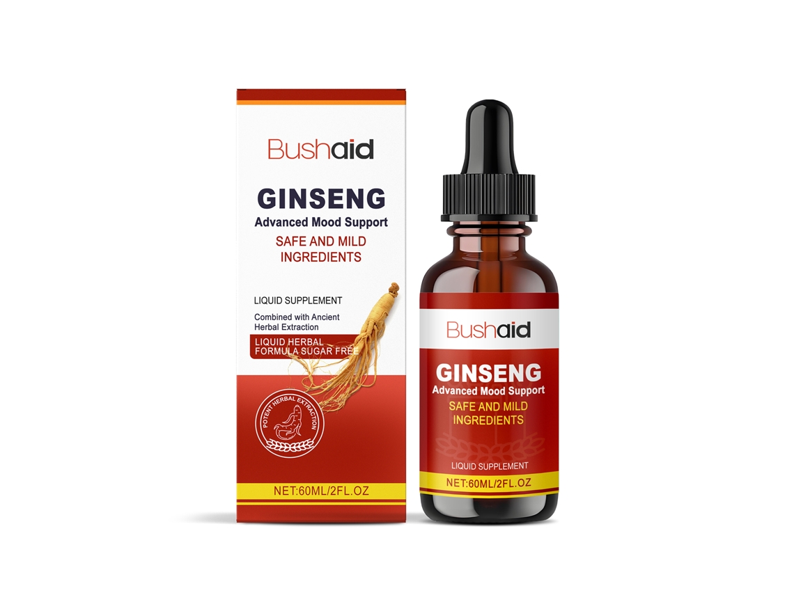 Gotas de ginseng. Suplemento energizante para el cuerpo que favorece la curación y la calma. 60 ml.