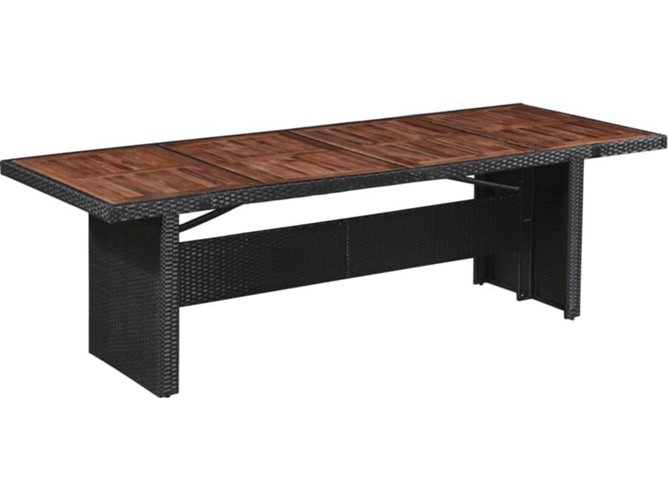 Mesa Jardin VIDAXL Marrón Poli Ratán (240x90x74 cm)