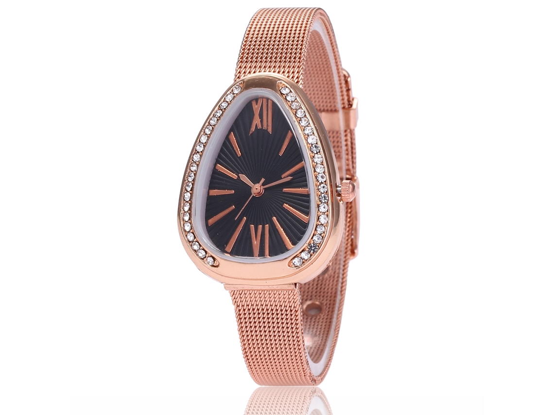 Reloj De Pulsera De Aleación Para Mujer, Exquisito, Con Esfera Redonda, Movimiento De Cuarzo Analógico, Color Plata Y Negro.