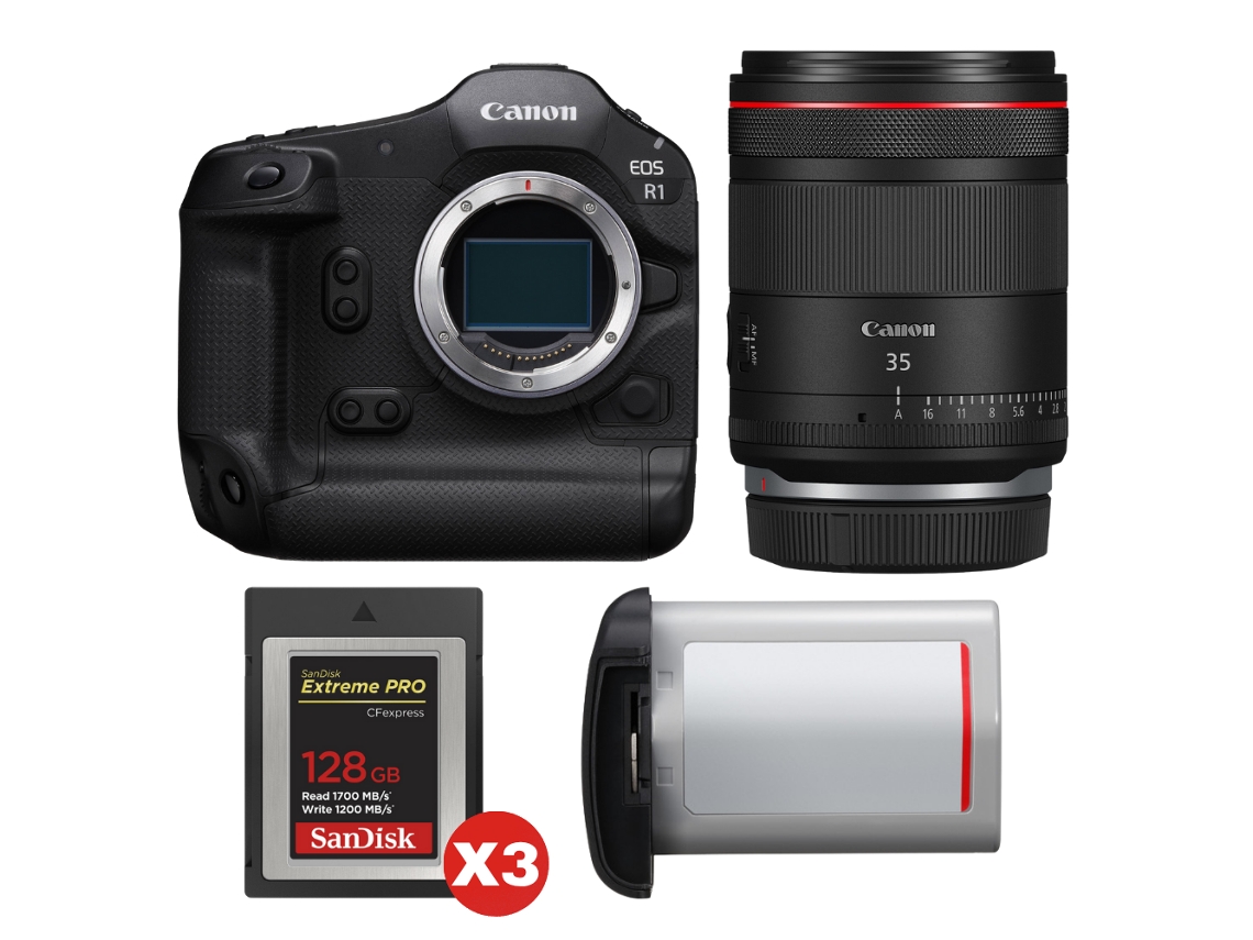 Canon Eos R1 + Rf 35mm F/1.4 L Vcm + 3 Sandisk 128gb Extreme Pro Cfexpress Type B + Canon Lp-e19 + Ebook “20 Consejos Para Fotos Que Impactan”