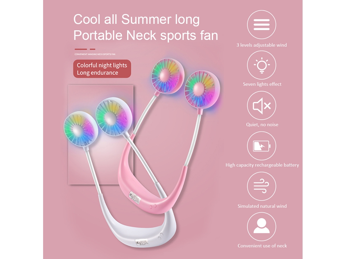 Mini ventilador flexible recargable por USB de 3,7 V con LED