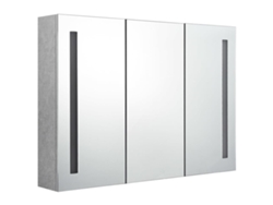 Maison Exclusive - Armario De Baño Con Espejo Led Gris Hormigón 89x14x62 Cm