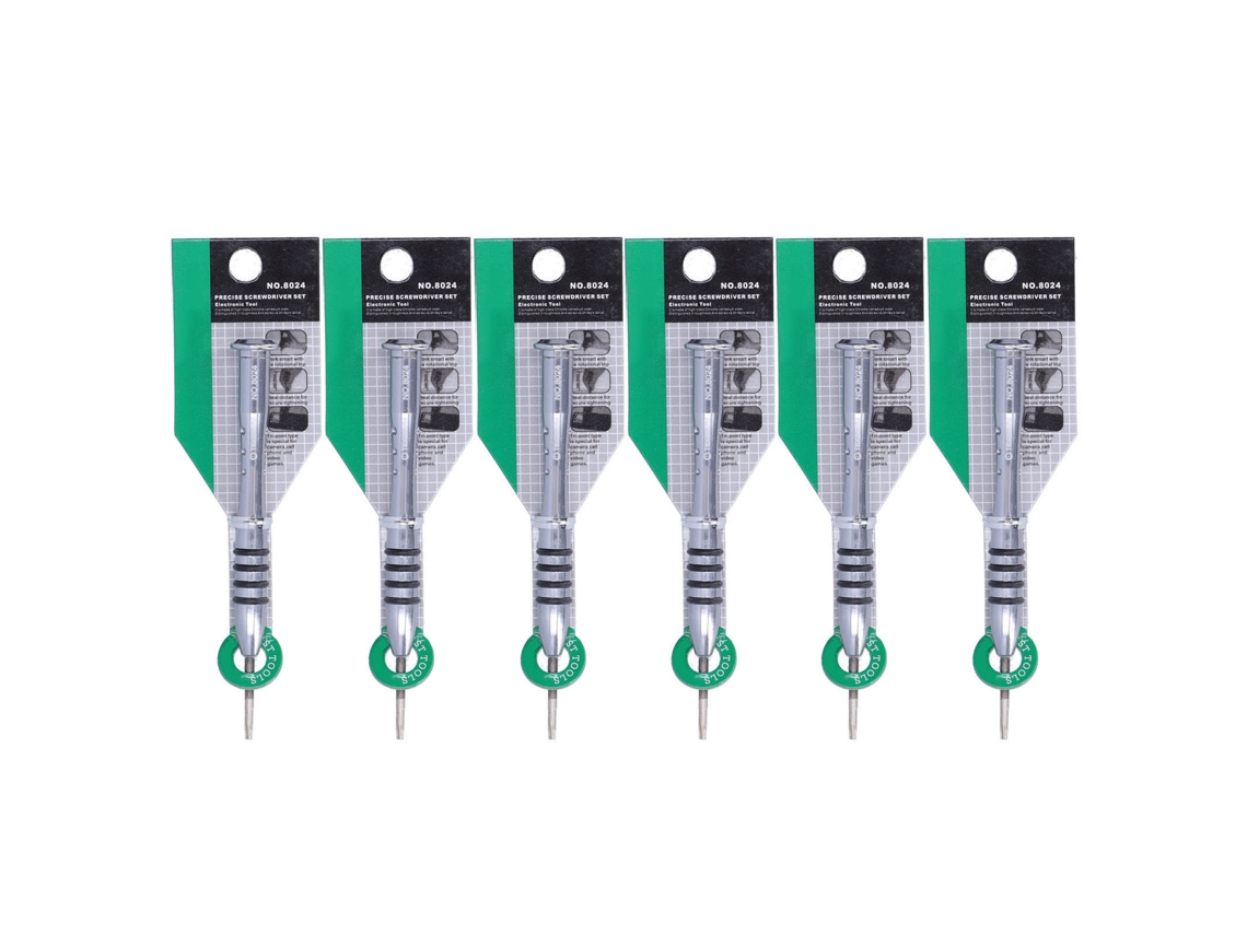 Chave De Fenda Estrela 6 Peças Aço Cromo Vanádio Ferramenta Reparo Eletrônico Desmontagem T8