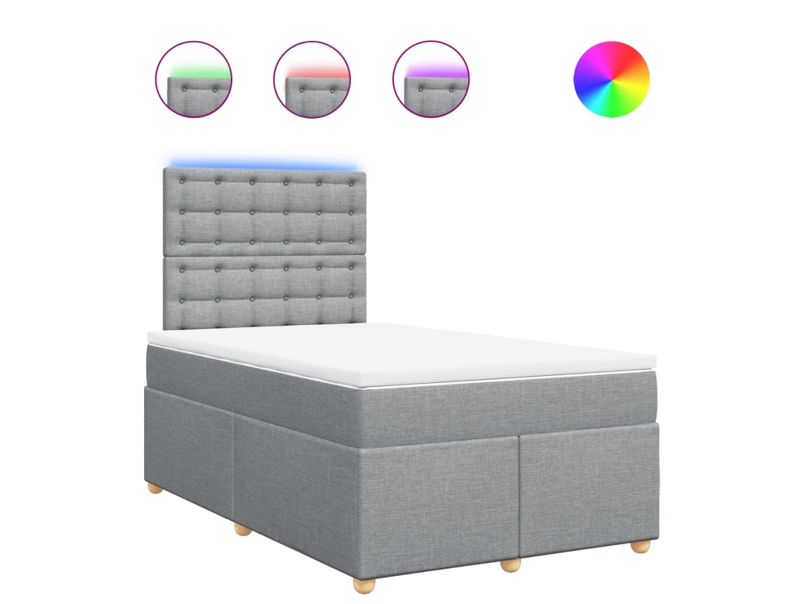 Maison Exclusive - Cama Box Spring Con Colchón Tela Gris Claro 120x190 Cm