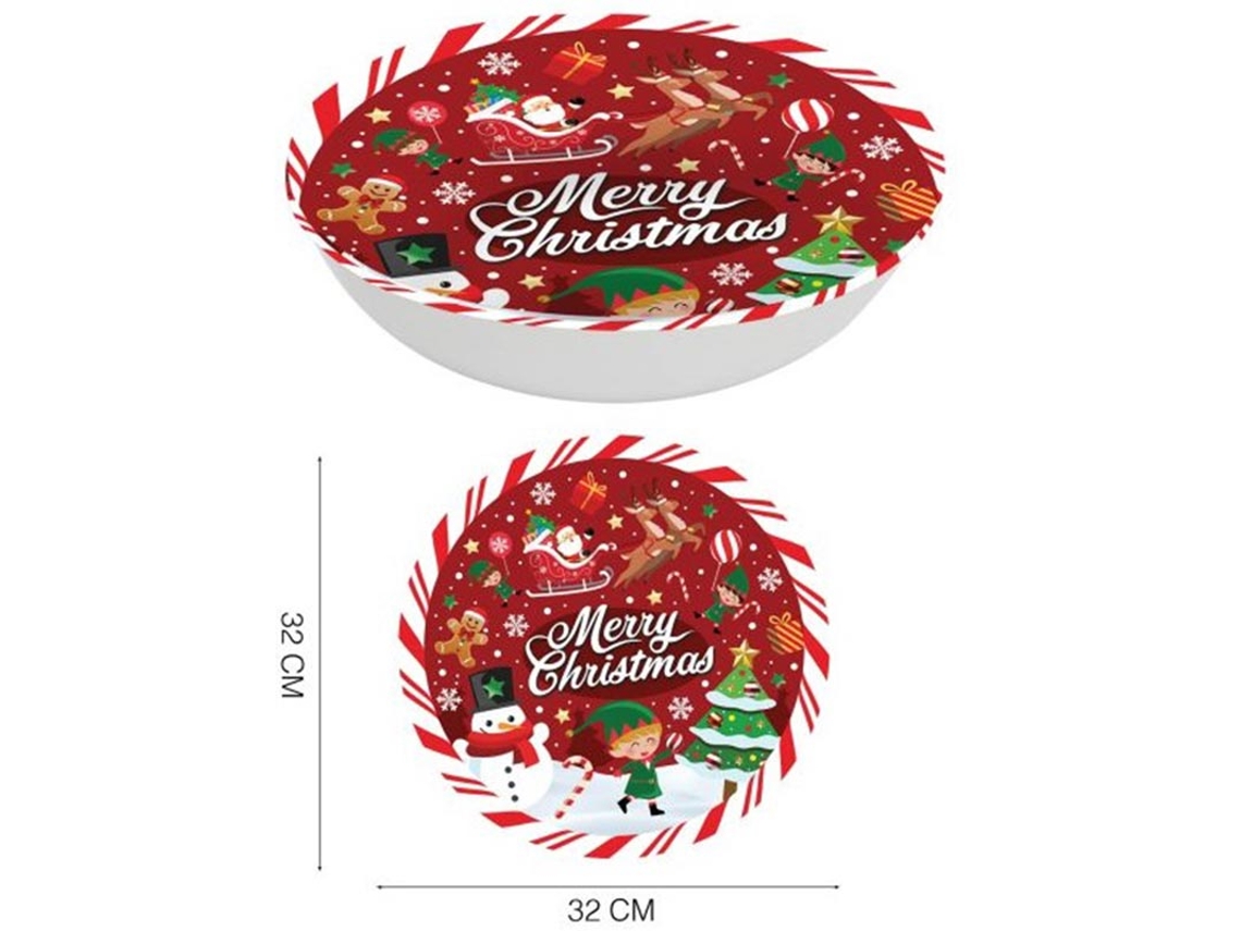 Bol Merry Christmas rojo de pvc de 32 cm