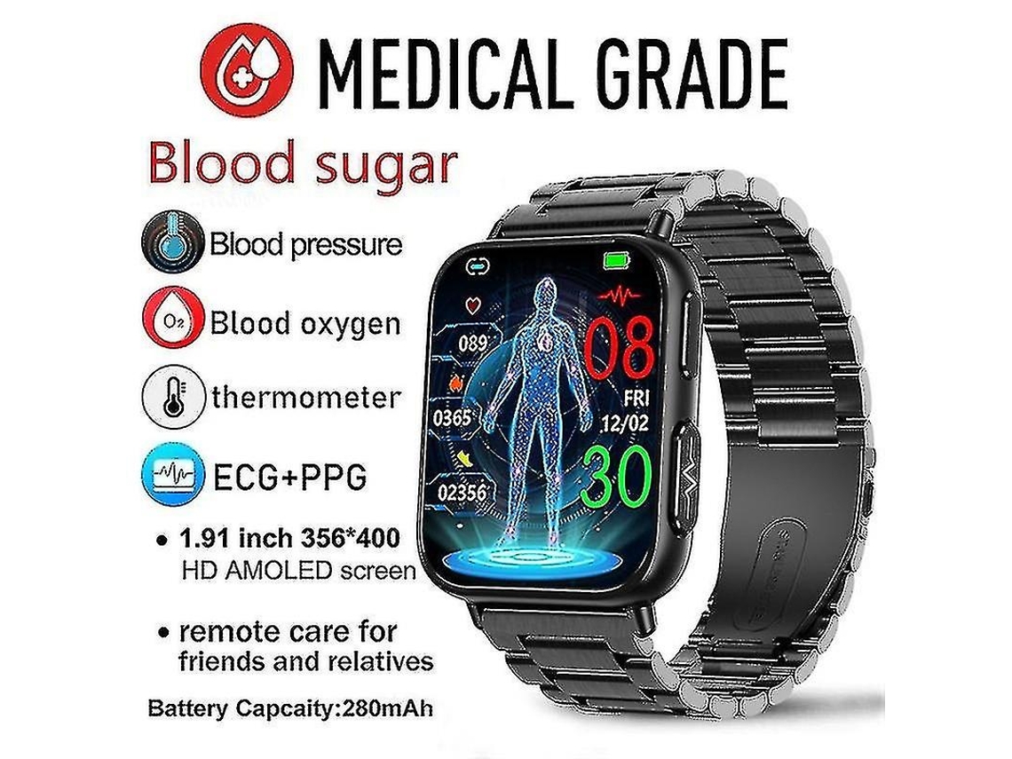 Reloj inteligente para hombre con pantalla HD de 1,91 pulgadas, 365 x 400, ECG PPG, monitorización no invasiva de la presión arterial Ly Ebike