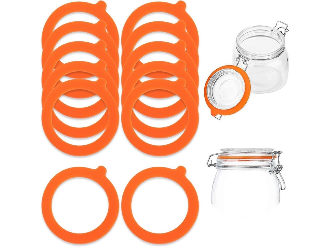 30 Tapones De Silicona Estancos Para Tarros De Vidrio Con Clip, Sellos Airtight Para Conservas, Naranja