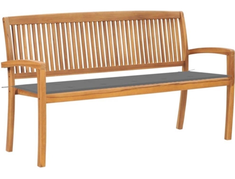 Banco de exterior VIDAXL Gris Teca (159x57.5x90 cm)