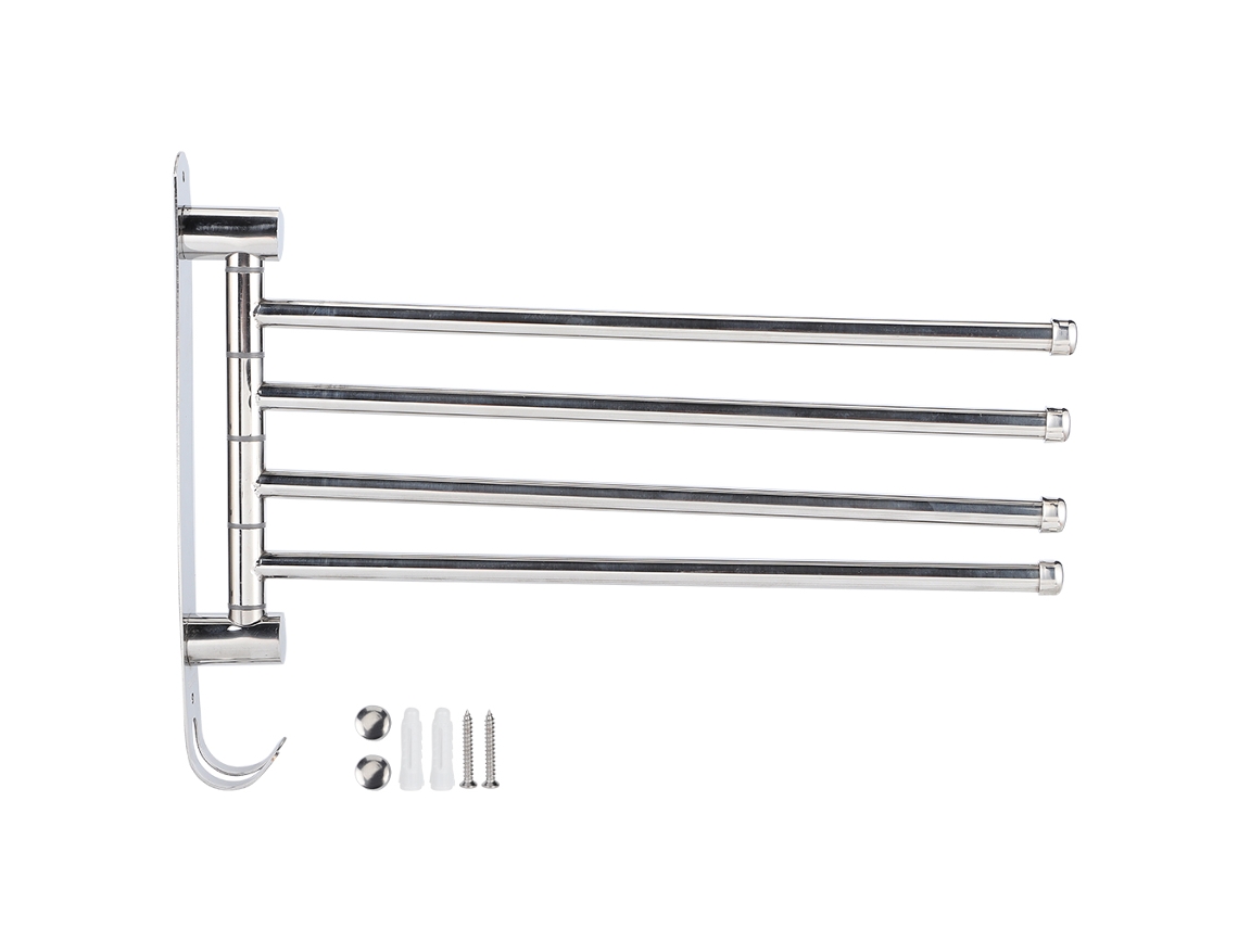 Toallero De Pared De Acero Inoxidable Con 4 Barras Giratorias De 180° - Baño