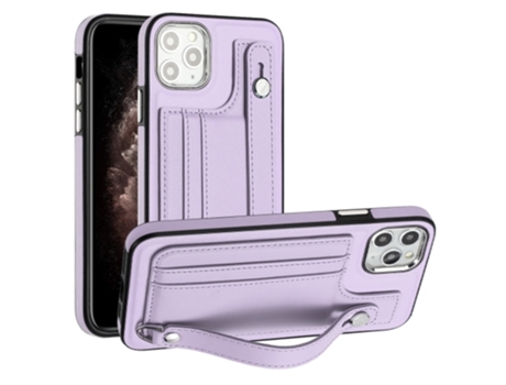 Funda Mobile Phone Cases Shockproof With Wrist para iPhone 11 Pro Max Piel Marrón