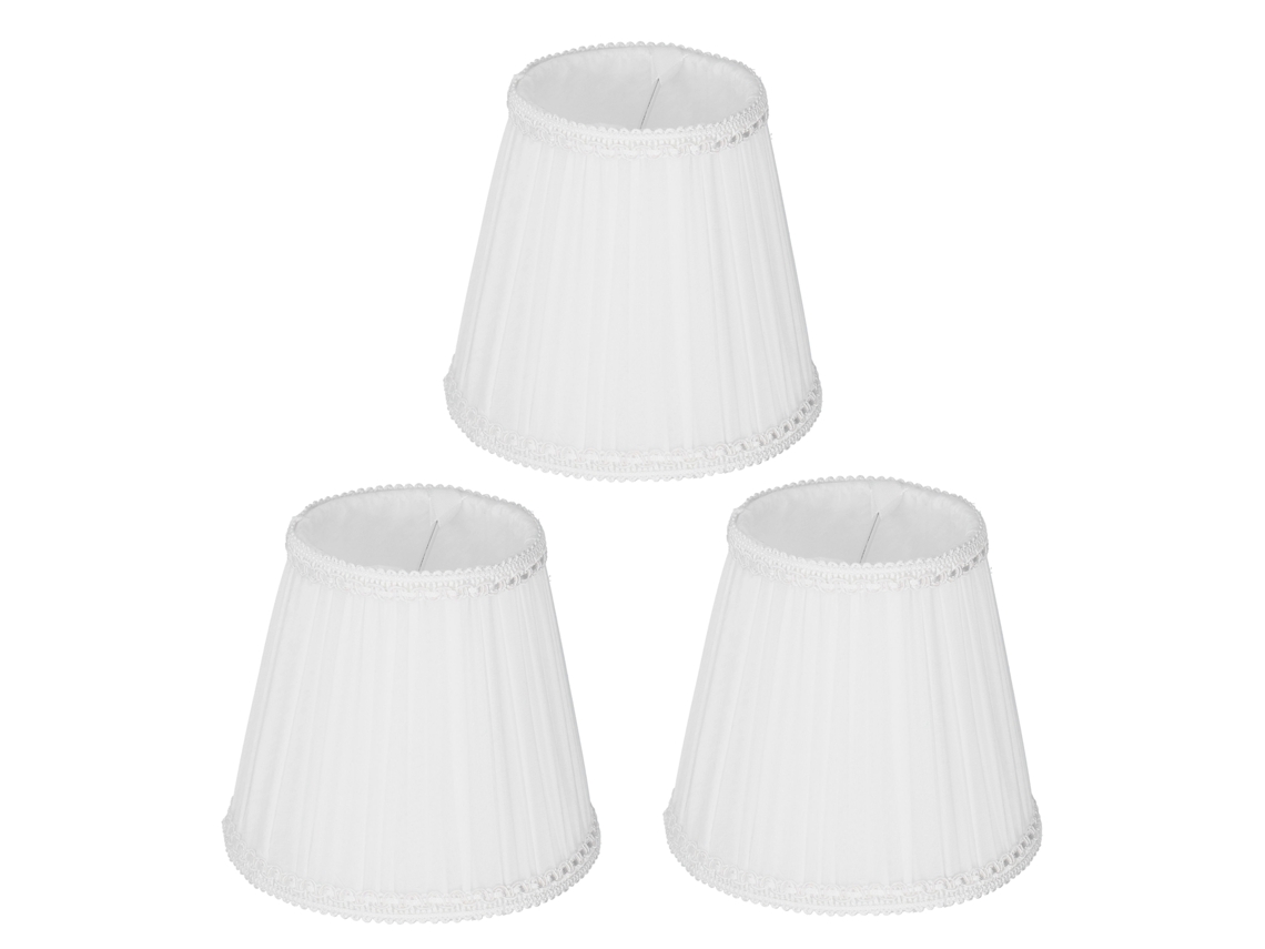 2026-3pcs Lámpara Tela E14 Clipon Moderna Funda Lámpara Mesa Techo Candelabro Blanco