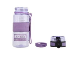 Botellas de agua deportivas portátiles de 350 ml para viajes, con vaso hermético, Greenslowmoose