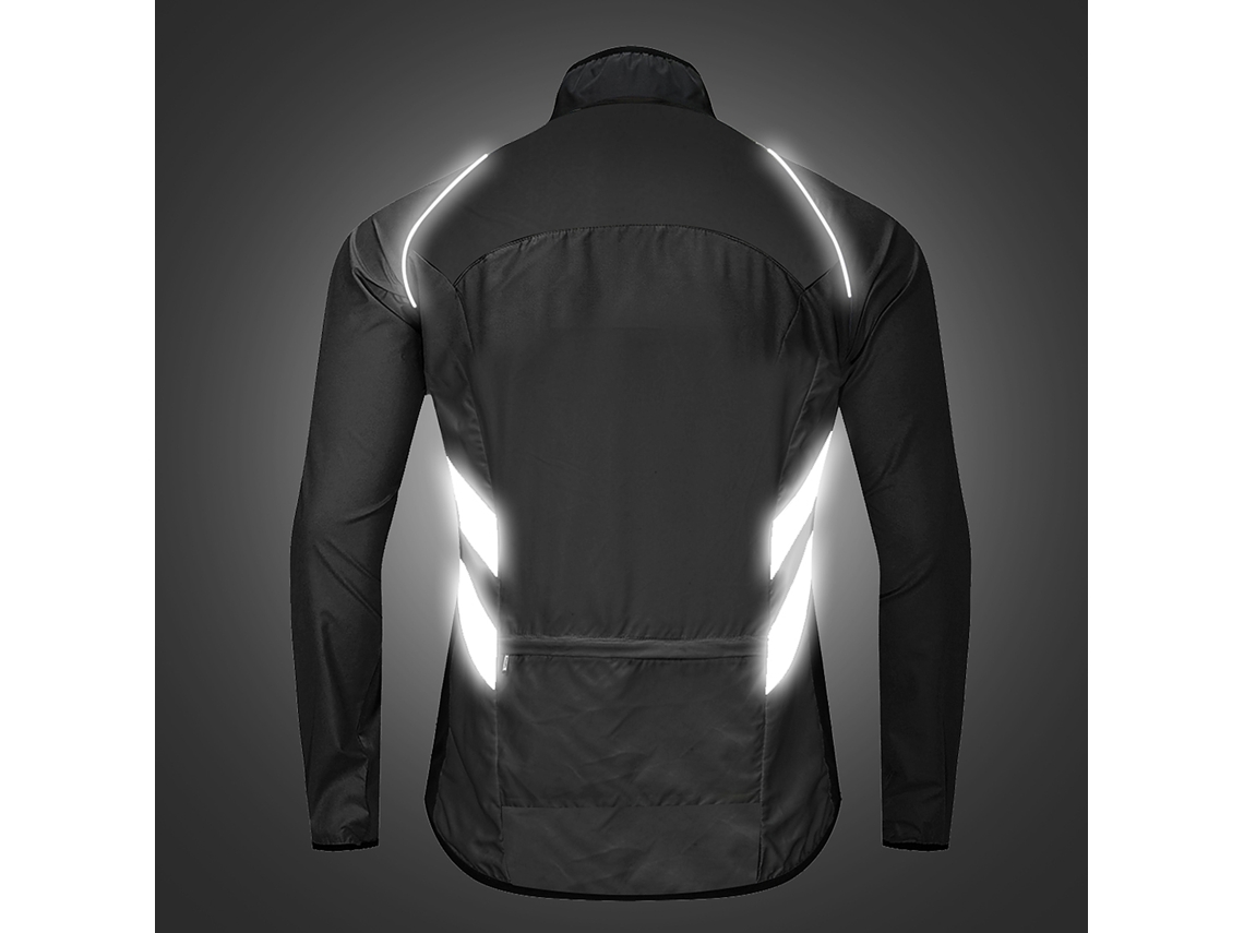 Chaqueta de ciclismo impermeable para hombre con mangas largas reflectantes