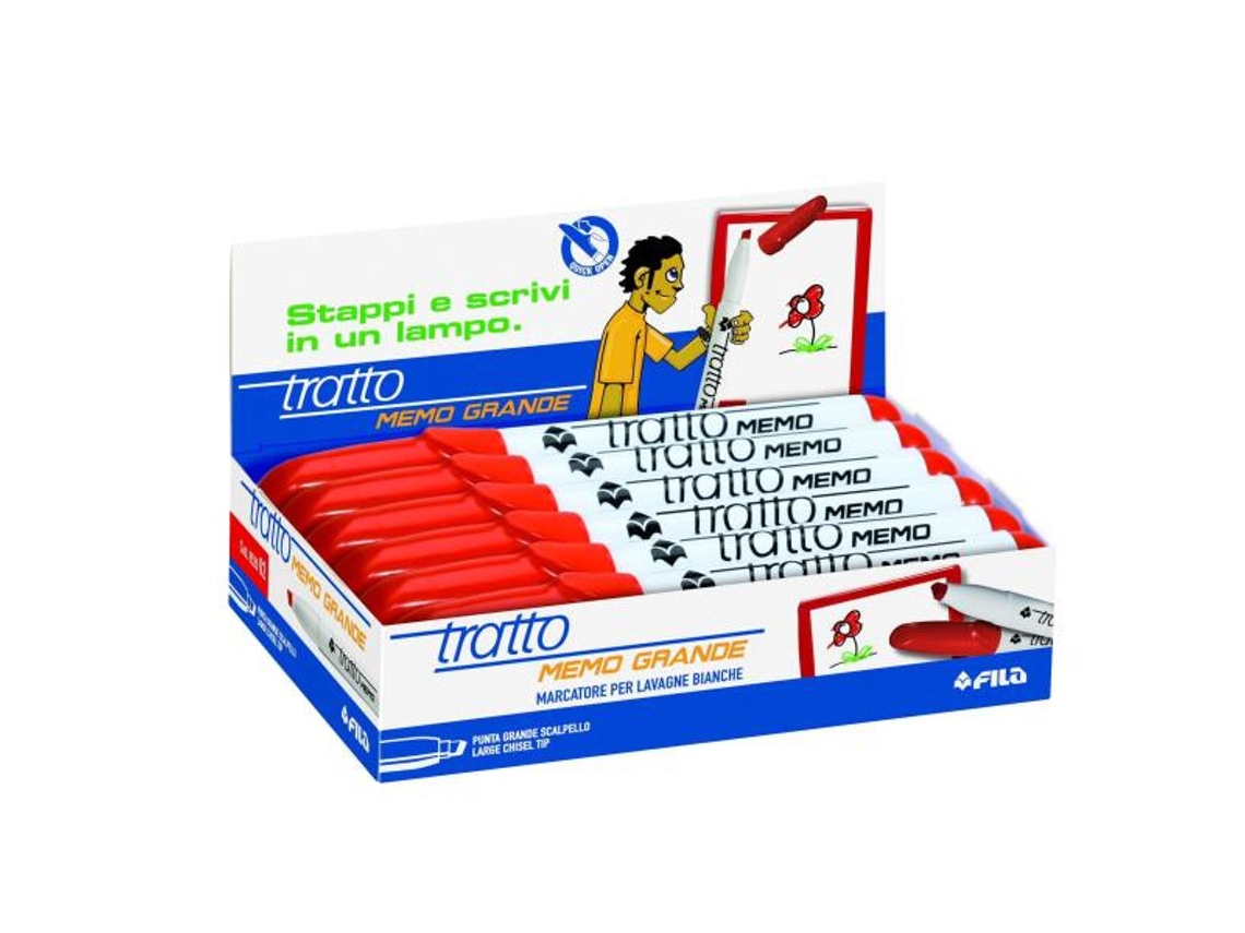 TRATTO 852002 Marcador 12 Piezas Rojo