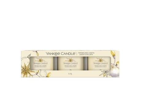 Paquete de 3 velas aromáticas votivas con luces centelleantes YANKEE CANDLE