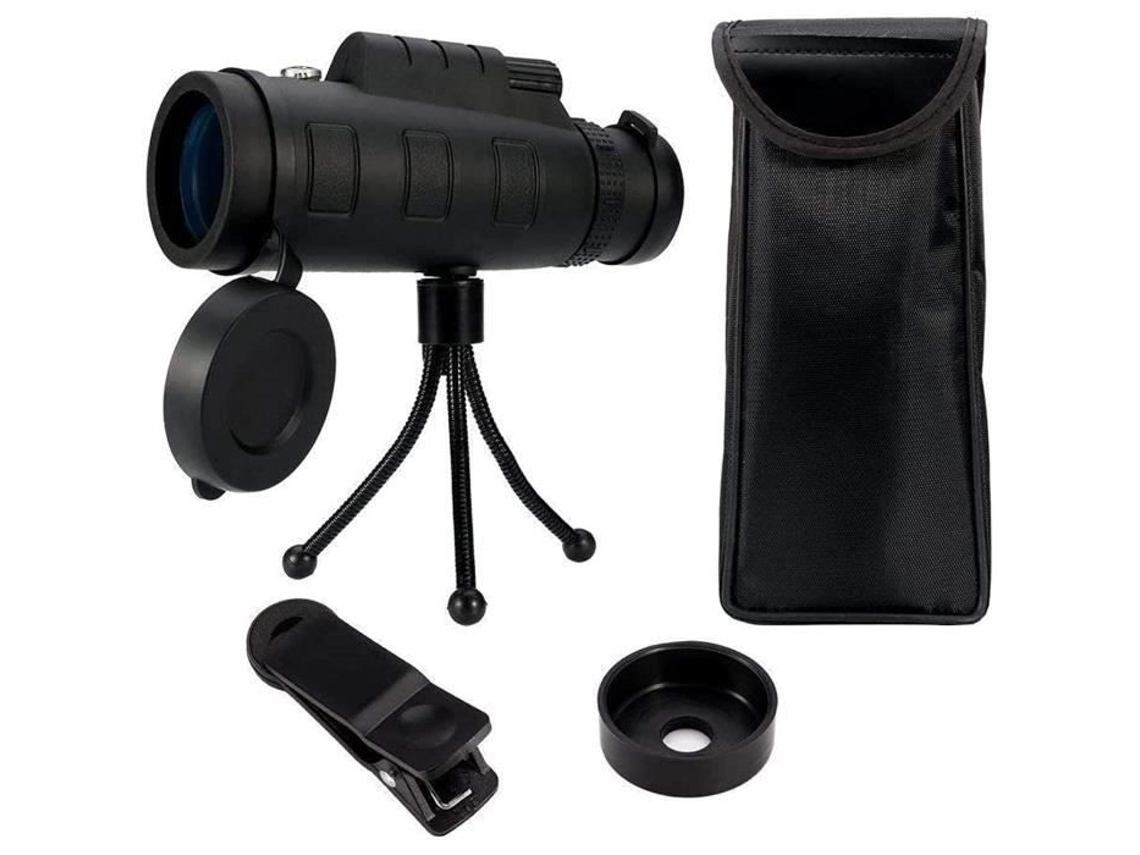 Telescopio monocular 40X60 Hd Bak4 Prisma Monoculares Clip antideslizante para teléfono y trípode para teléfono móvil para 512