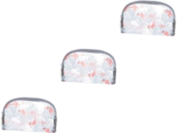 Juego De Neceseres Impermeables De Pvc De 3 Piezas Con Estampado, Práctico Organizador De Cosméticos Para Viajes.