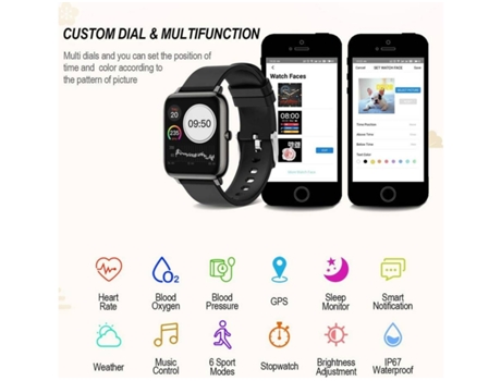 Smartwatch YIZHOOD YIZ76 Negro