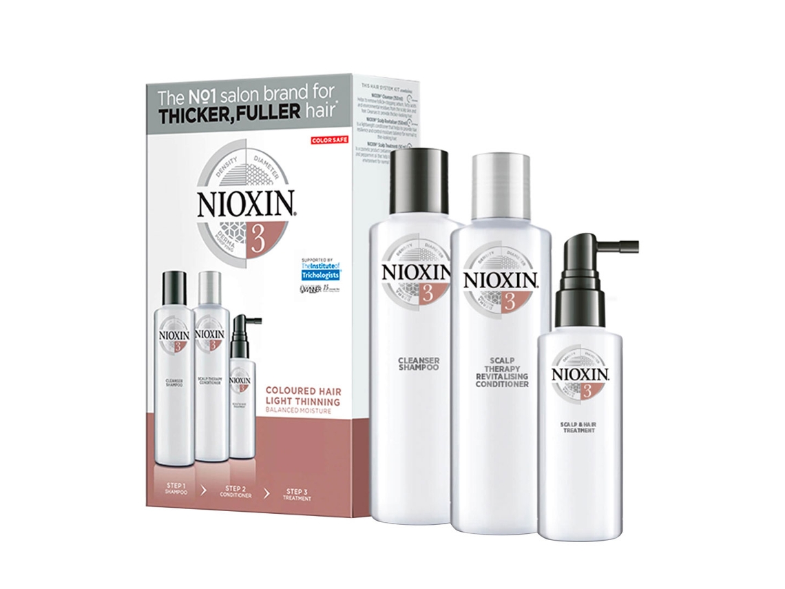 Nioxin Kit System 3 Cabello Teñido con Pérdida Ligera de Densidad Anticaída