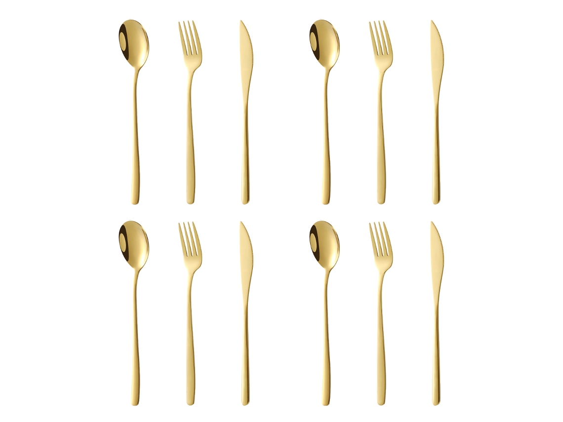 Juego de Cubiertos de 12 Piezas - Cuchillos, Tenedores y Cucharas para 4 Personas TRUYUETY